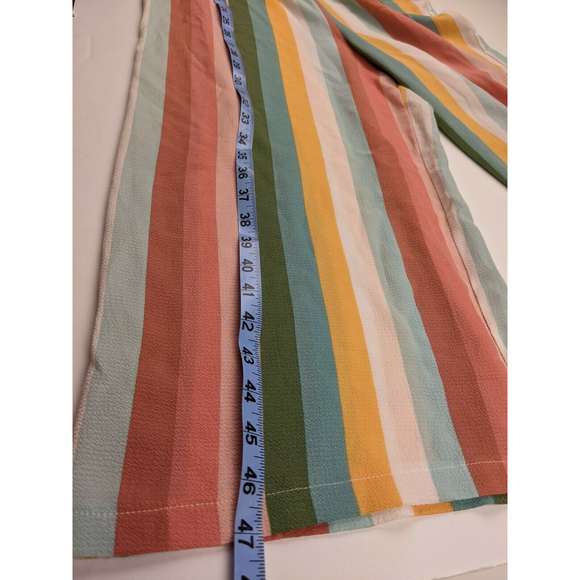 June And Hudson Womens Junior Jumpsuit Size S Pastel Striped Short Sleeve V Neck - Picture 7 of 7